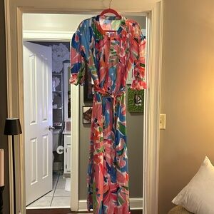 The bright beautiful silky dress!